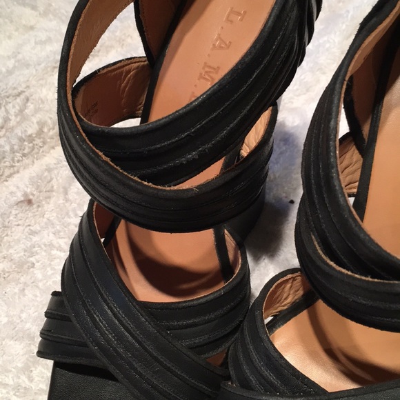 Shop BLACK LAMB LEATHER WEDGES on Sale at BeyondStyle – Get  Black L.A.M.B. Wedges